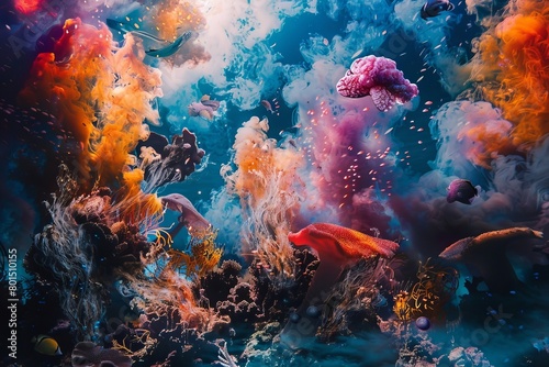 Mesmerizing Underwater Realm of Fantastical Fauvist Creature Collages in Cinematic Photography