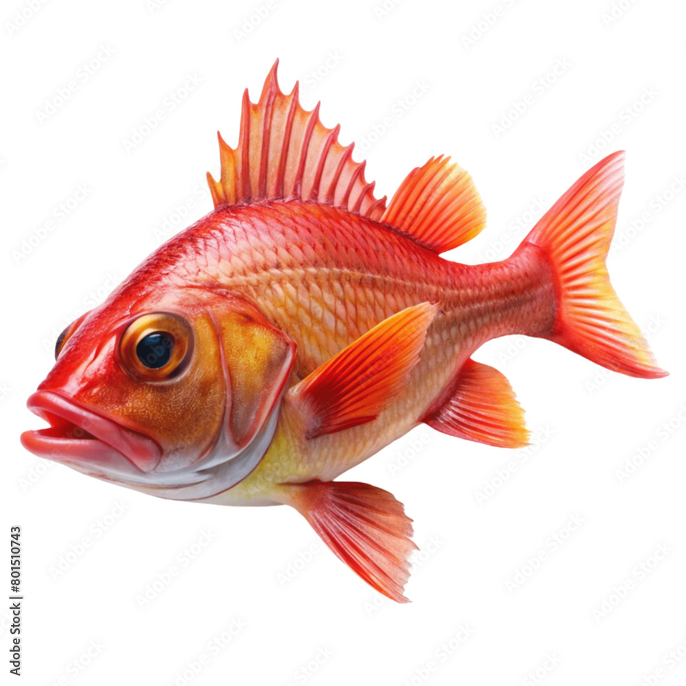 A red fish isolated on Transparent background. A red fish isolated on Transparent background.