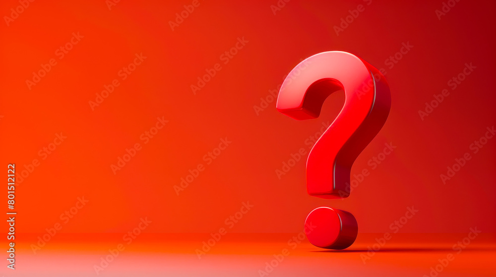 Red Question Mark on Red Gradient Background Red Question Mark on Red Gradient Background