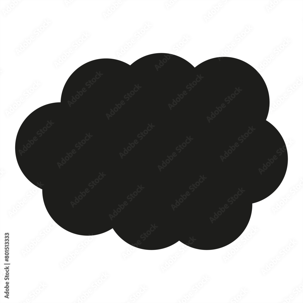 Bold black cloud simple icon - stock vector Bold black cloud simple icon - stock vector