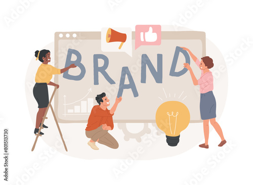 Brand name isolated concept vector illustration.