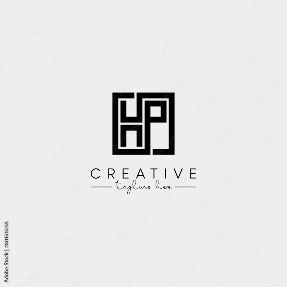 Abstract Minimal Letter HP PH Initial Based Stylish Monogram Logo Design Vector. Abstract Minimal Letter HP PH Initial Based Stylish Monogram Logo Design Vector.