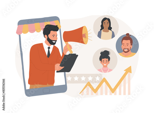 Brand advocate isolated concept vector illustration.