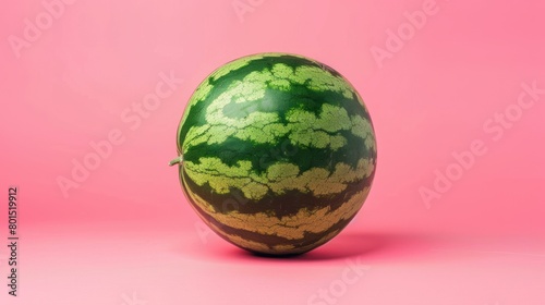 A playful and imaginative concept featuring a watermelon creatively styled as a globe