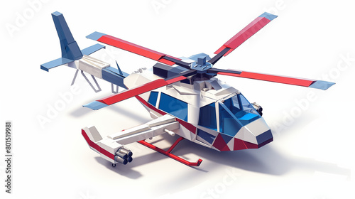3d isometric view of an helicopter	