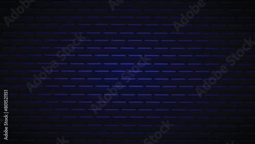 Neon brick wall background. Blue background for neon lights. Dark blue wallpaper with shadows on the edges. Background for neon lights illustrations and other design works. Vector illustration. 
