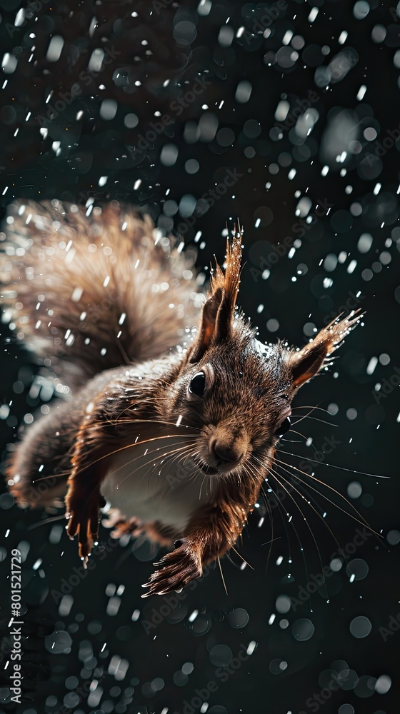 Flight Through Raindrops: Squirrel in Motion
Flight Through Raindrops: Squirrel in Motion