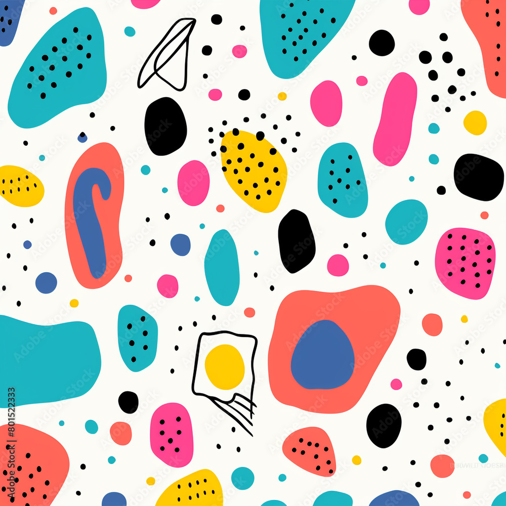 Fun colorful line doodle seamless pattern Creative Fun colorful line doodle seamless pattern Creative