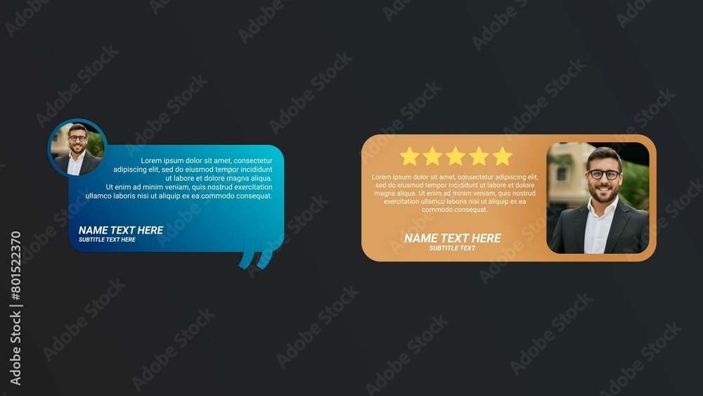 Modern Clean Business Corporate Testimonial Bundle Stock Template ...