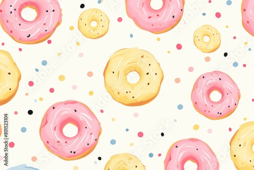 Rose background simple minimalistic seamless pattern  multicolored playful hand drawn cute lines and stars on sugar sprinkles on a donut  confetti