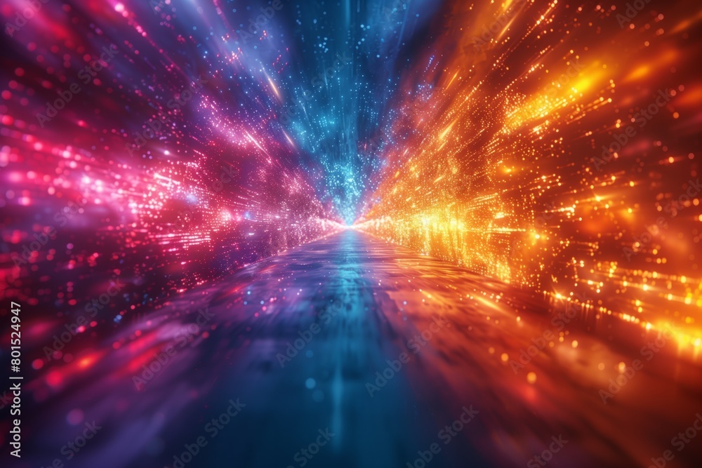 Abstract light speed travel concept in tunnel Abstract light speed travel concept in tunnel