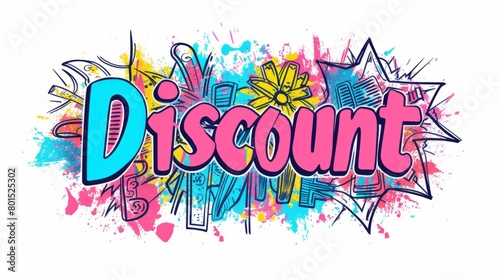 The word Discount created in Doodle Lettering.