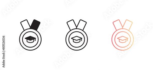 Medal icon design with white background stock illustration