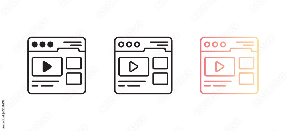 Video icon design with white background stock illustration
