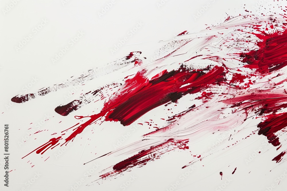 This image displays an expressive mixture of red and white brush strokes, creating an impactful visual of contrast and motion This image displays an expressive mixture of red and white brush strokes, creating an impactful visual of contrast and motion
