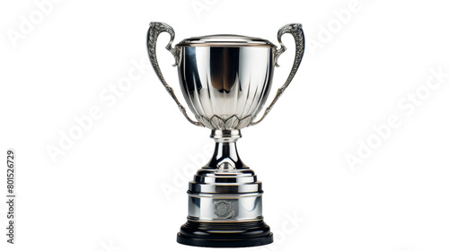 A silver trophy with a black base standing tall, symbolizing success and recognition