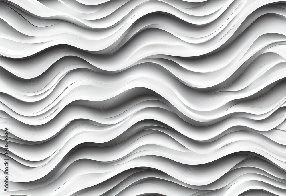 Obraz premium 'waves panel wall texture background abstract 3D seamless Vector White wall Interior pattern interior Vector decoration white Wavy background'