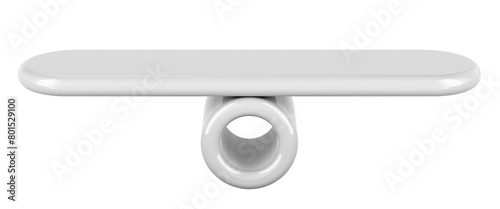 Empty seesaw balance. Balanced scales, 3D rendering isolated on transparent background photo