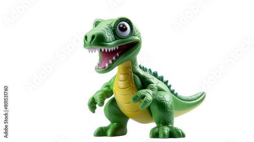 A toy dinosaur with a beaming smile on its face  radiating happiness and charm