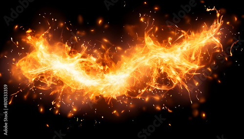 fiery sparks on an isolated transparent background. Sparks png, fire png, fiery particles