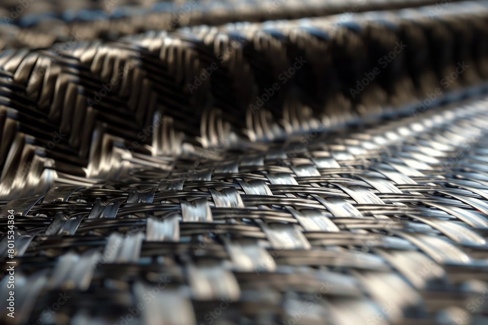 Fototapeta premium the reflective sheen and detailed pattern of a carbon fiber surface