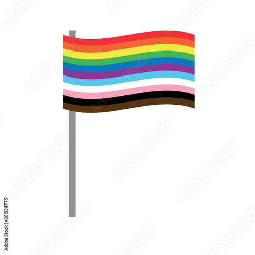 Vector flat new lgbtq flag isolated on white background