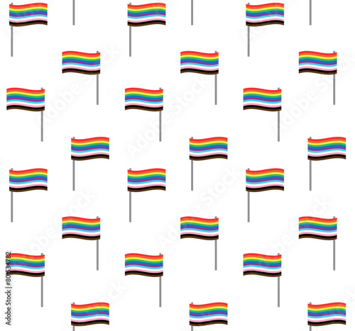 Free Download Vector seamless pattern of flat new lgbtq flag isolated on white background - GFXLoad