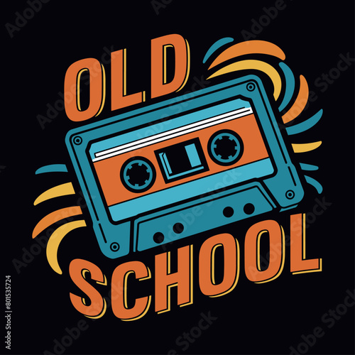 2024 cassette tape vector design  vintage retro old school