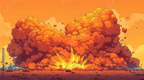 Animated cartoon bomb explosion. Dynamite explosions, danger explosive bomb detonation and atomic bombs. Isolated modern icons.