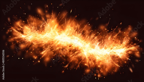 fiery sparks on an isolated transparent background. Sparks png, fire png, fiery particles