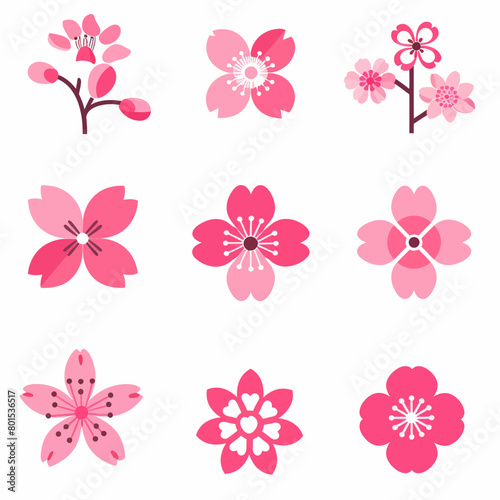 a bunch of pink flowers on a white background