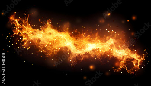 fiery sparks on an isolated transparent background. Sparks png, fire png, fiery particles