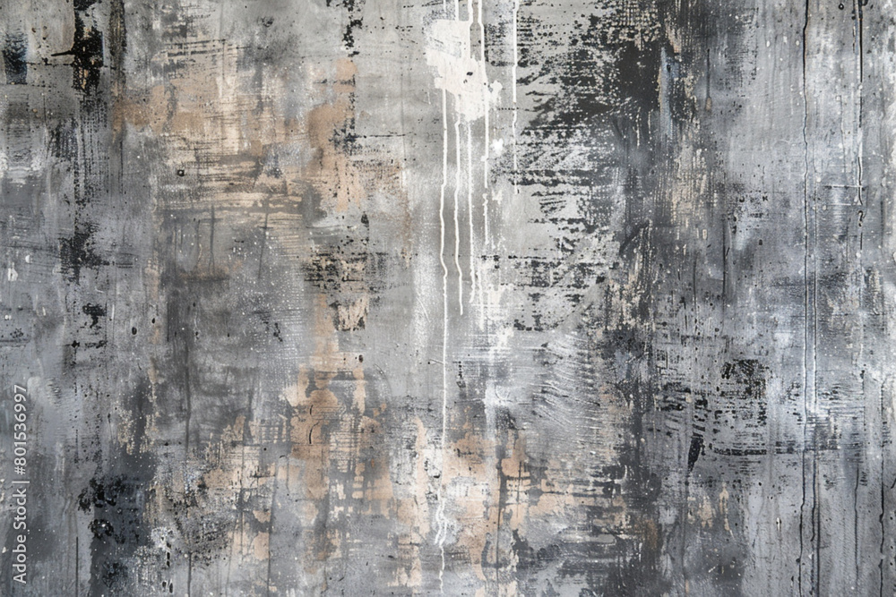 Obraz premium Mixed media art Gray layers and delicate Thai elements. Abstract style