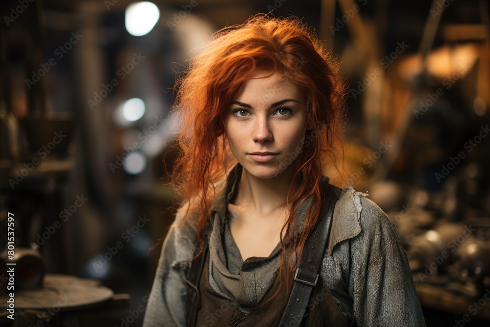 Captivating redhead in urban setting Captivating redhead in urban setting