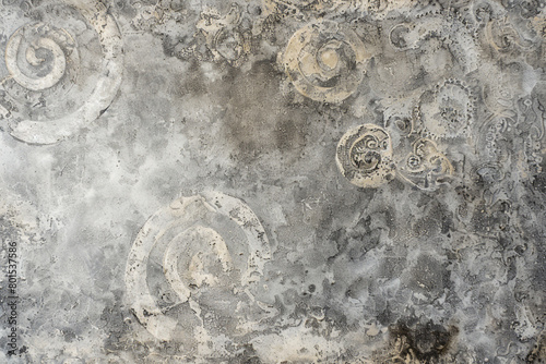 Wallpaper Mural Mixed media art Gray layers and delicate Thai elements. Abstract style Torontodigital.ca