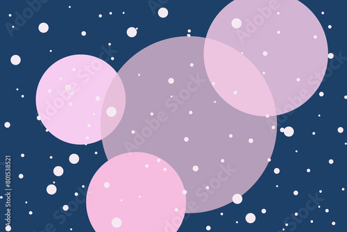 abstract background with pink circles and snow