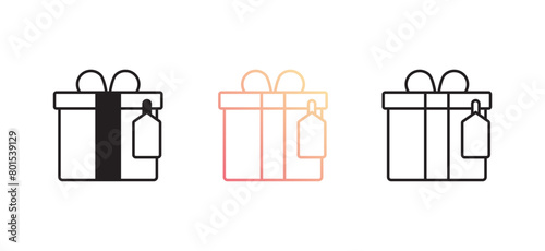 Gift Box icon design with white background stock illustration