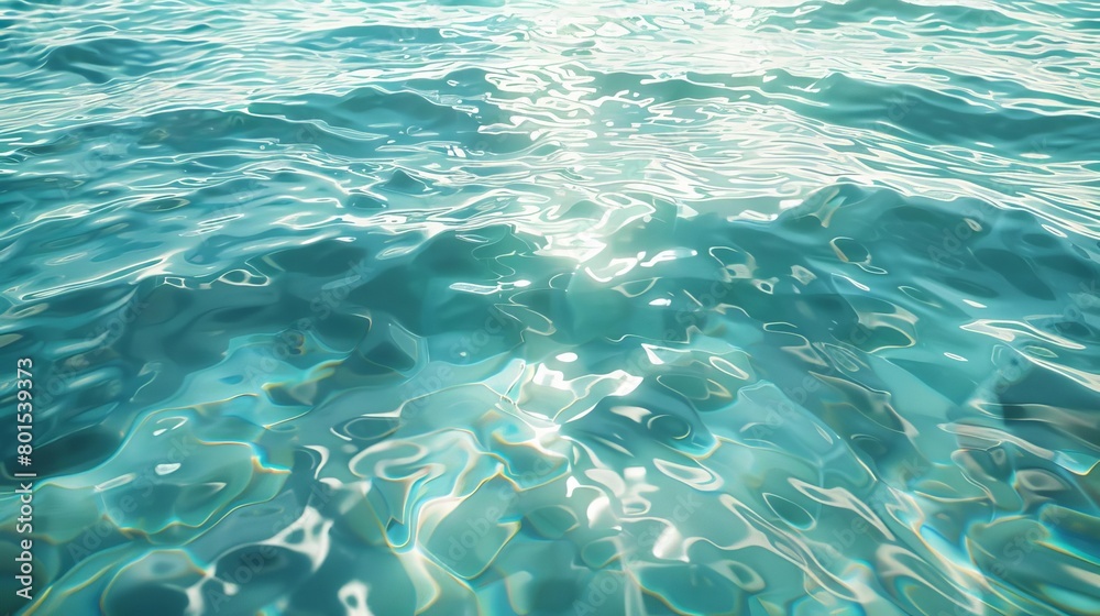 tranquil ripples on a crystal clear turquoise lake seamless water surface pattern 3d rendering