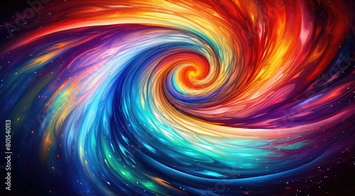 Vibrant cosmic swirl of colors
