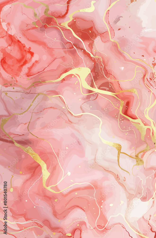 a pink and gold marble background with gold lines