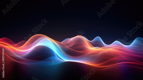 Vibrant abstract landscape of colorful waves