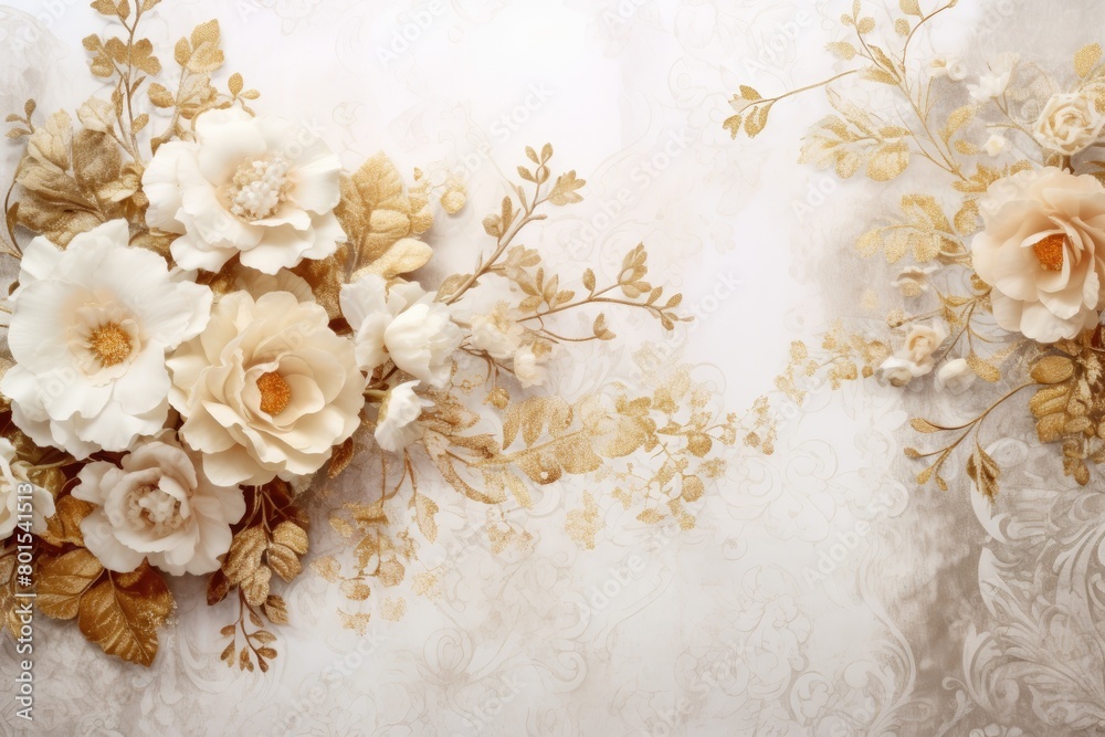 Elegant floral background with golden accents