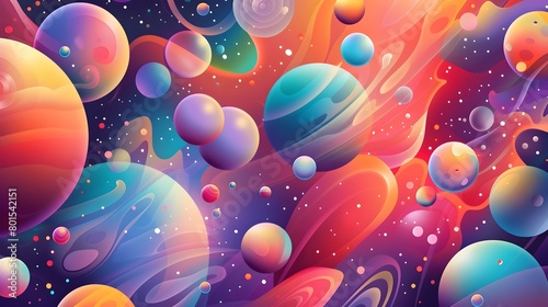 Captivating Cosmic Playground:A Whimsical of Celestial Orbs and Atmospheres