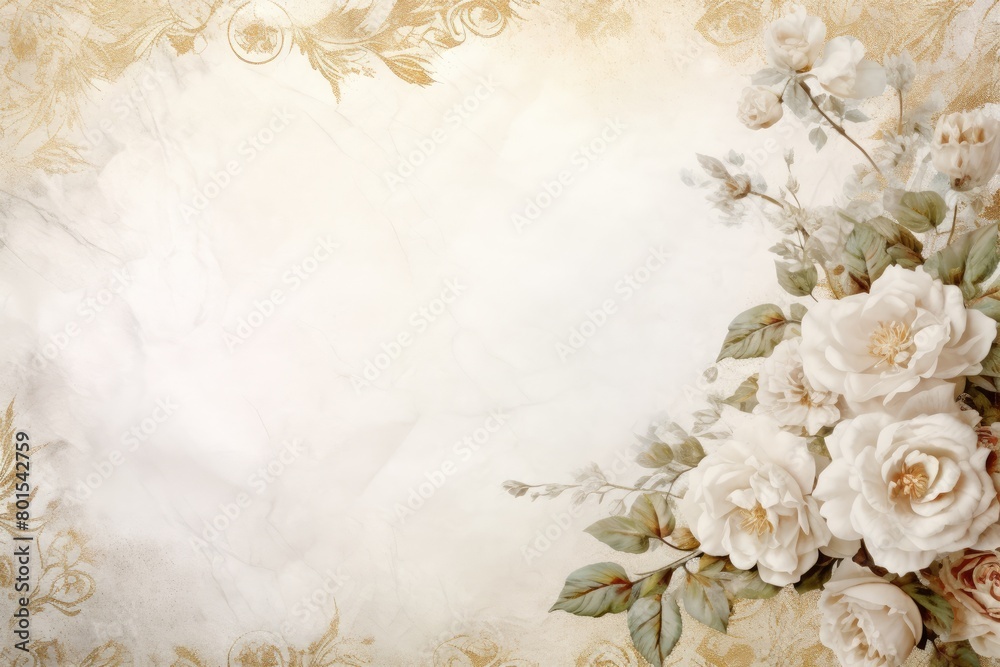 Elegant floral background with white roses Elegant floral background with white roses