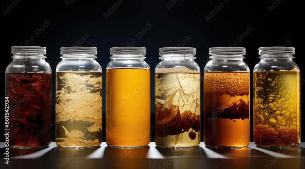 Assortment of Preserved Ingredients in Glass Jars
