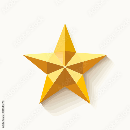 a golden paper star on a white background