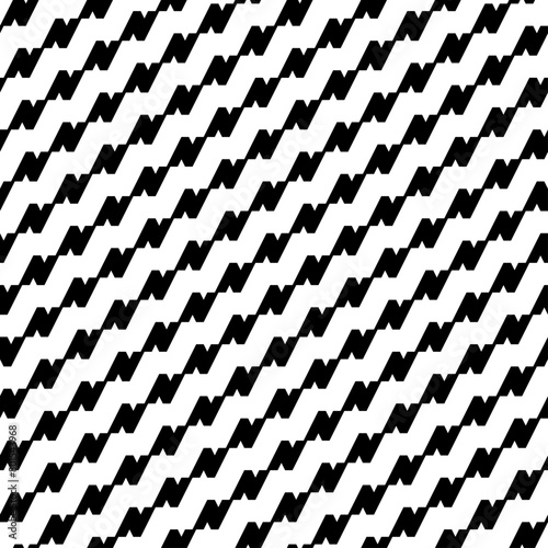 Diagonal zigzag lines background. Jagged stripes motif. Triangular waves ornament. Curves image. Linear backdrop. Digital paper, textile print, web design. Seamless pattern.