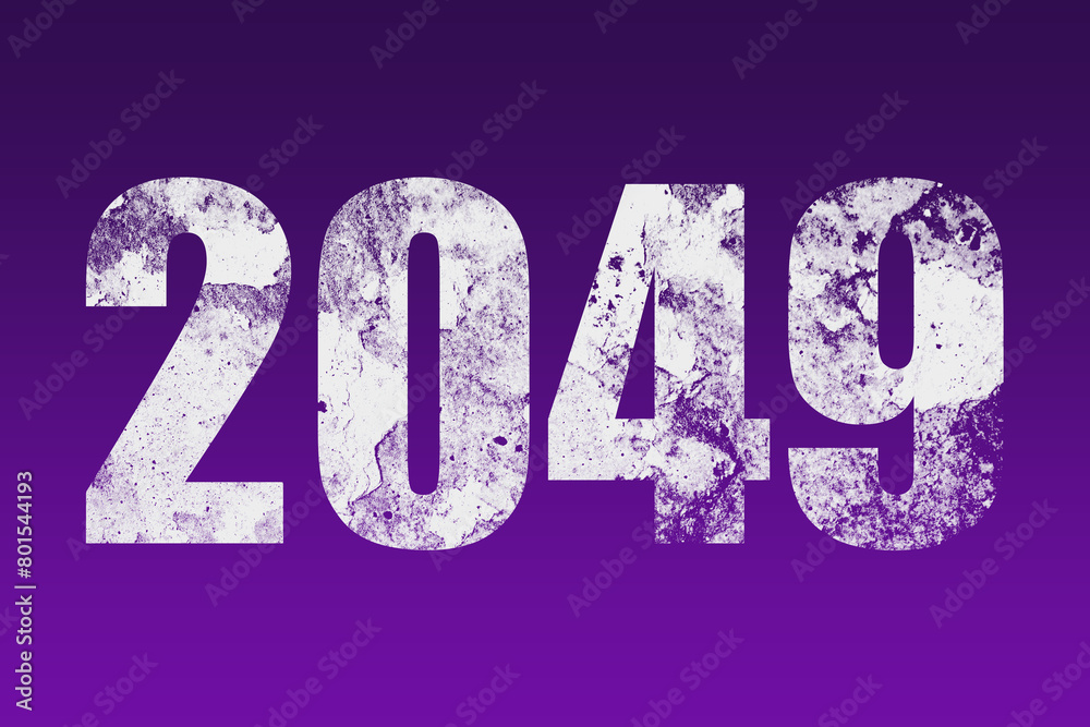 flat white grunge number of 2049 on purple background. flat white grunge number of 2049 on purple background.