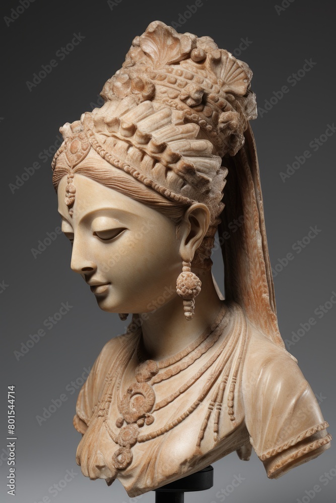 Ornate carved bust of a figure