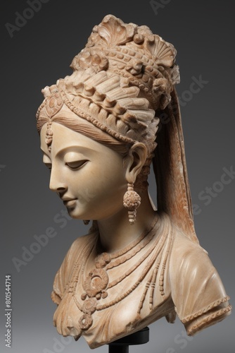 Ornate carved bust of a figure